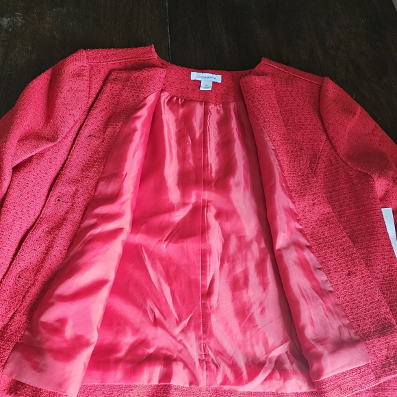 Liz Claiborne Vibrant Red Textured Button Jacket - Picture 7 of 16